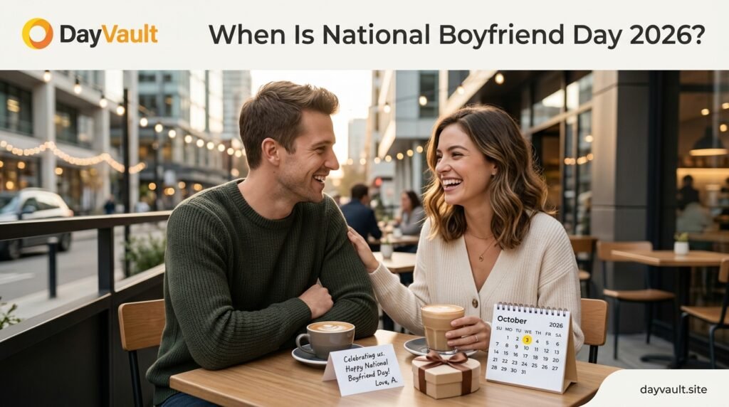 When Is National Boyfriend Day 2026? Couple celebrating October 3 National Boyfriend Day