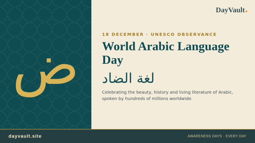 World Arabic Language Day celebrating Arabic calligraphy, literature, and cultural heritage