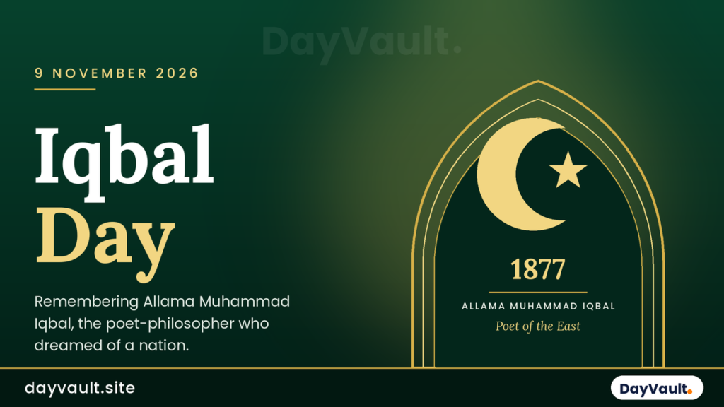Allama Muhammad Iqbal portrait representing Iqbal Day in Pakistan on November 9